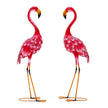 Flamingo – Decoration delad trädgårdsstaty set i – 2 – Rosa