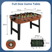 i – flerfunktionsspelbord med fotbollsspel, biljard, airhockey och bordtennis, arkadspelsats, brunt – 4 1 – Brun + svart