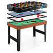 i – flerfunktionsspelbord med fotbollsspel, biljard, airhockey och bordtennis, arkadspelsats, brunt – 4 1 – Brun + svart