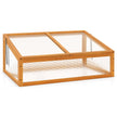 Växthus – Drivhus Trä förhöjd odlingsbädd med transparent vikbart tak – 94 x 63 x 40 cm – Orange