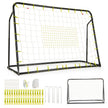 i – Fotbollsmål och Rebounder för barn Höjdjusterbar – 2 1 187 x 60 x 102-122,5 cm – Svart