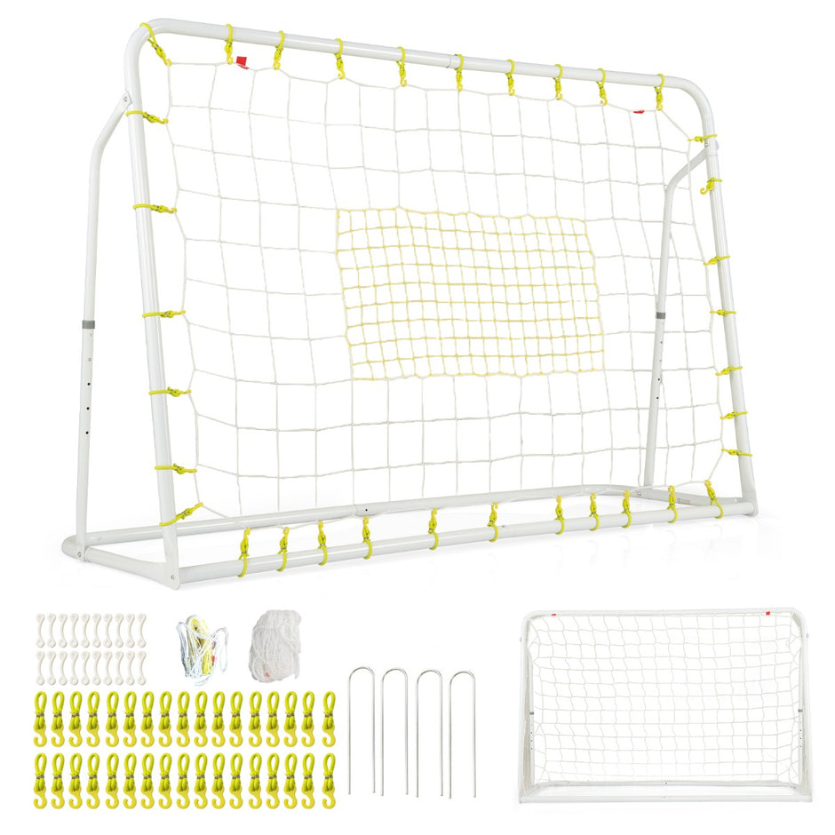 i – fotbollsmål och rebounder för barn Höjdjusterbar – 2 1 187 x 60 x 102-122,5 cm – Vit