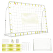 i – fotbollsmål och rebounder för barn Höjdjusterbar – 2 1 187 x 60 x 102-122,5 cm – Vit