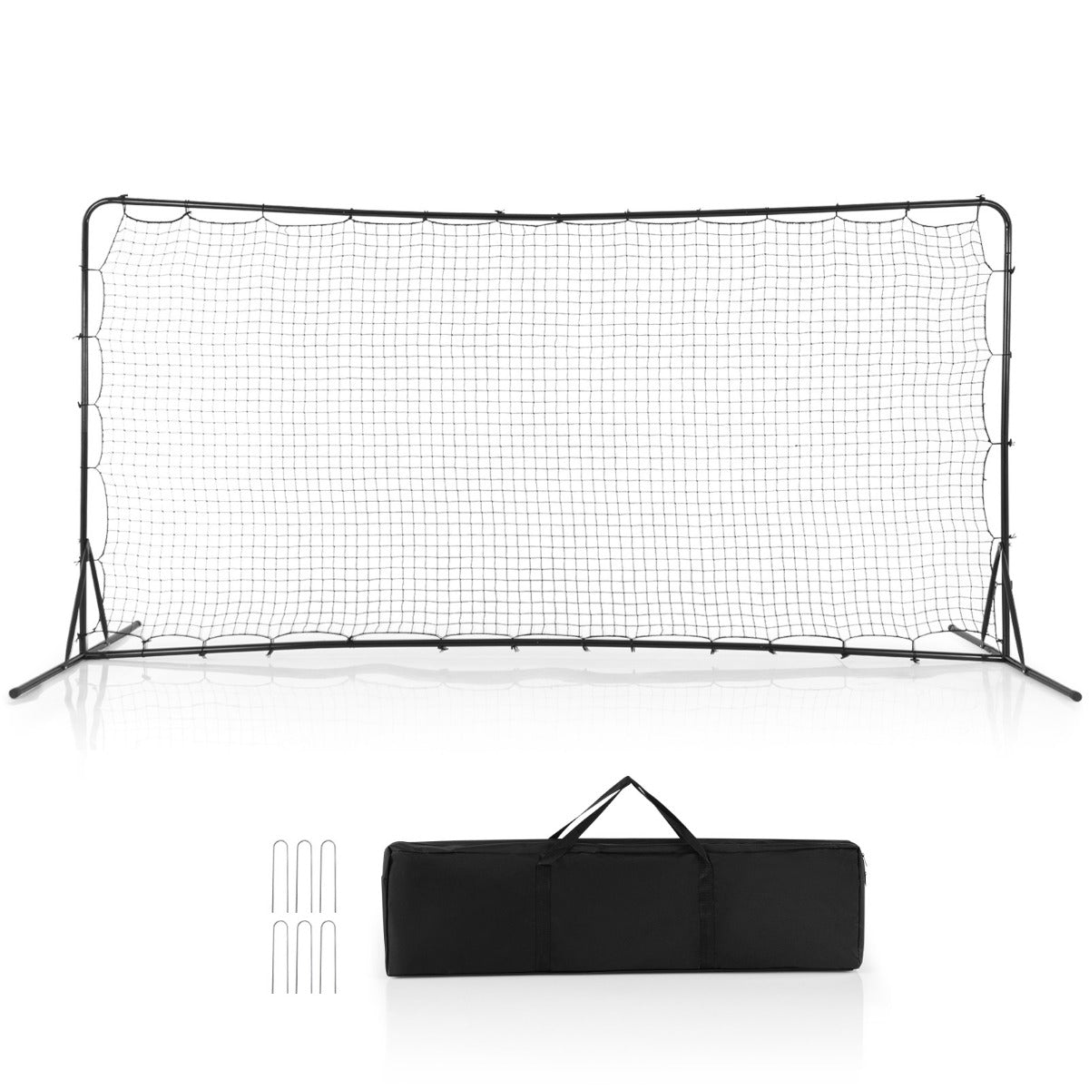 Fotbollsmål – för barn med väska – 372,5 x 182,5 cm – Svart