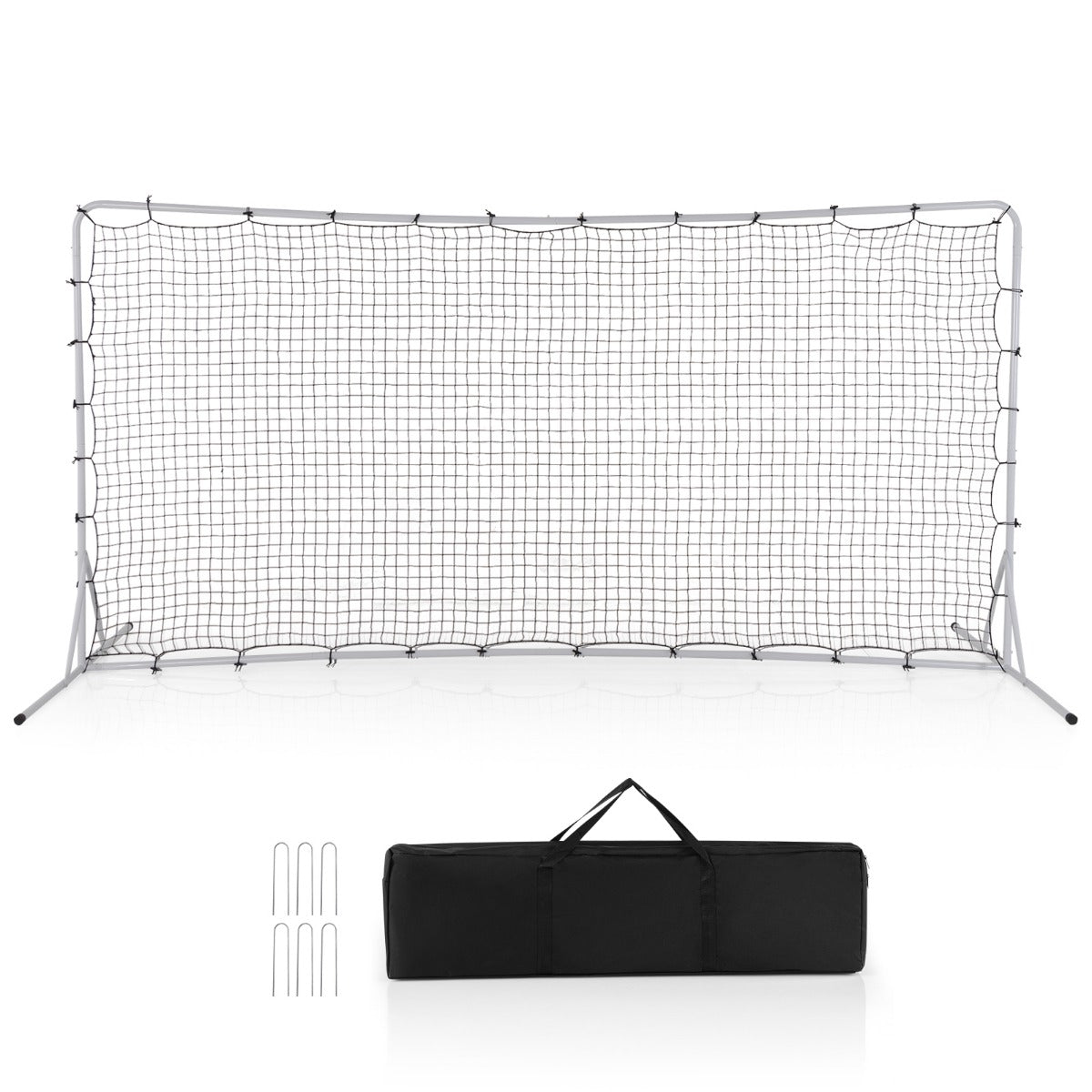 Fotbollsmål – för barn med bärväska – 372,5 x 182,5 cm – Vit