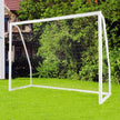 Fotbollsmål – med höghållfast nät och markspikar väderbeständig målfotbollsträning – 6 245 x 180 cm – Vit