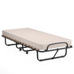 Hopfällbar – säng med madrass Bärbar och rullbar Made in Italy Ursprung: Italien – 190 x 80 x 33 cm – Beige