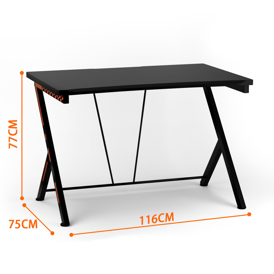 Spelbord – med ergonomisk design – 116 x 75 x 77 cm 116 cm – Svart