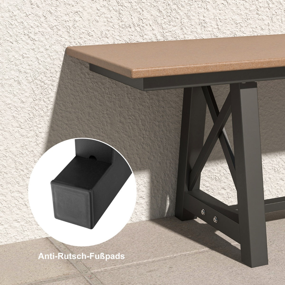 Trädgårdsbänk – väderbeständig sits lastbar upp till – 3 500 kg 183 x 35 x 41,5 cm – Brun