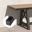 Trädgårdsbänk – väderbeständig sits lastbar upp till – 3 500 kg 183 x 35 x 41,5 cm – Brun