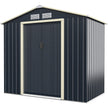 Utomhus – Metallbod Trädgårdshus Stålskjul – 213 x 162 x 117 cm – Grå