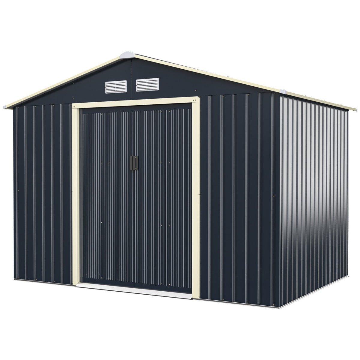 Trädgårdshus – av stål Multifunktionsskjul – 277 x 202 x 191 cm – Grå