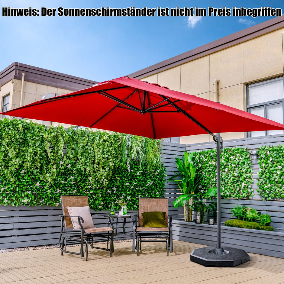 Paraply – med lutningsinställningar för trädgårdsterrasser Caféer – 3 300 x 300 x 273 cm – Vinröd