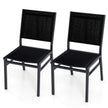 Set – med trädgårdsstolar väderbeständiga uteplatsstolar i aluminium ventilerande sits och ryggstöd – 2 60 x 45 x 87 cm – Svart