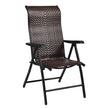 Trädgårdsstol – polyrattan hopfällbar med vägs justerbart ryggstöd – 5 69 x 58 x 85-112 cm – Brun