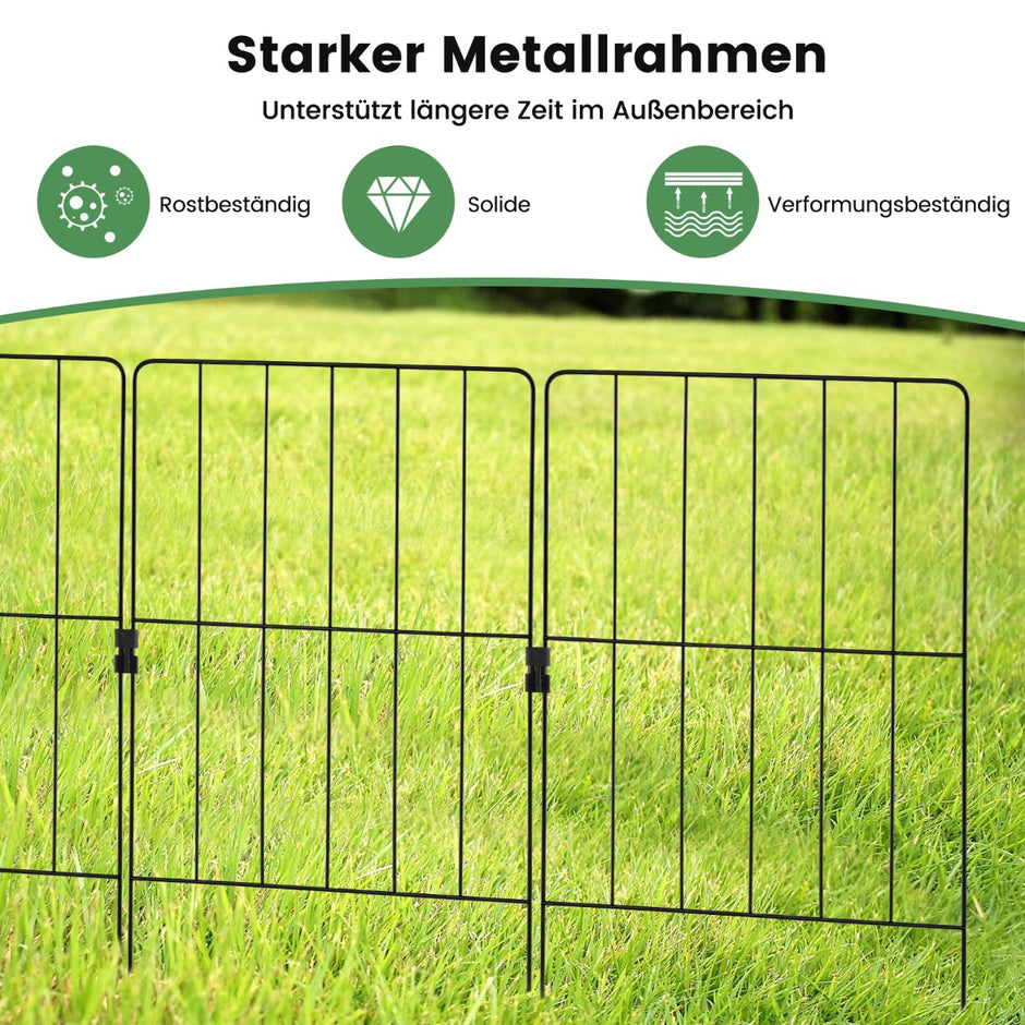 delat – dekorativt trädgårdsstängsel barriärstaket rostsäkert metalltrådstaket – 25 33 x 61 cm – Svart