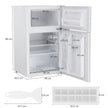 90L – Minikyl Separat frysfack Kompakt Kylskåp – 48,5 x 49,5 x 86 cm – Vit