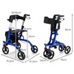 i – vilstol och reserullator med säte väska käpphållare bromsar Walking Aid Blue – 2 1 2 – Blå