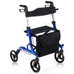 i – vilstol och reserullator med säte väska käpphållare bromsar Walking Aid Blue – 2 1 2 – Blå