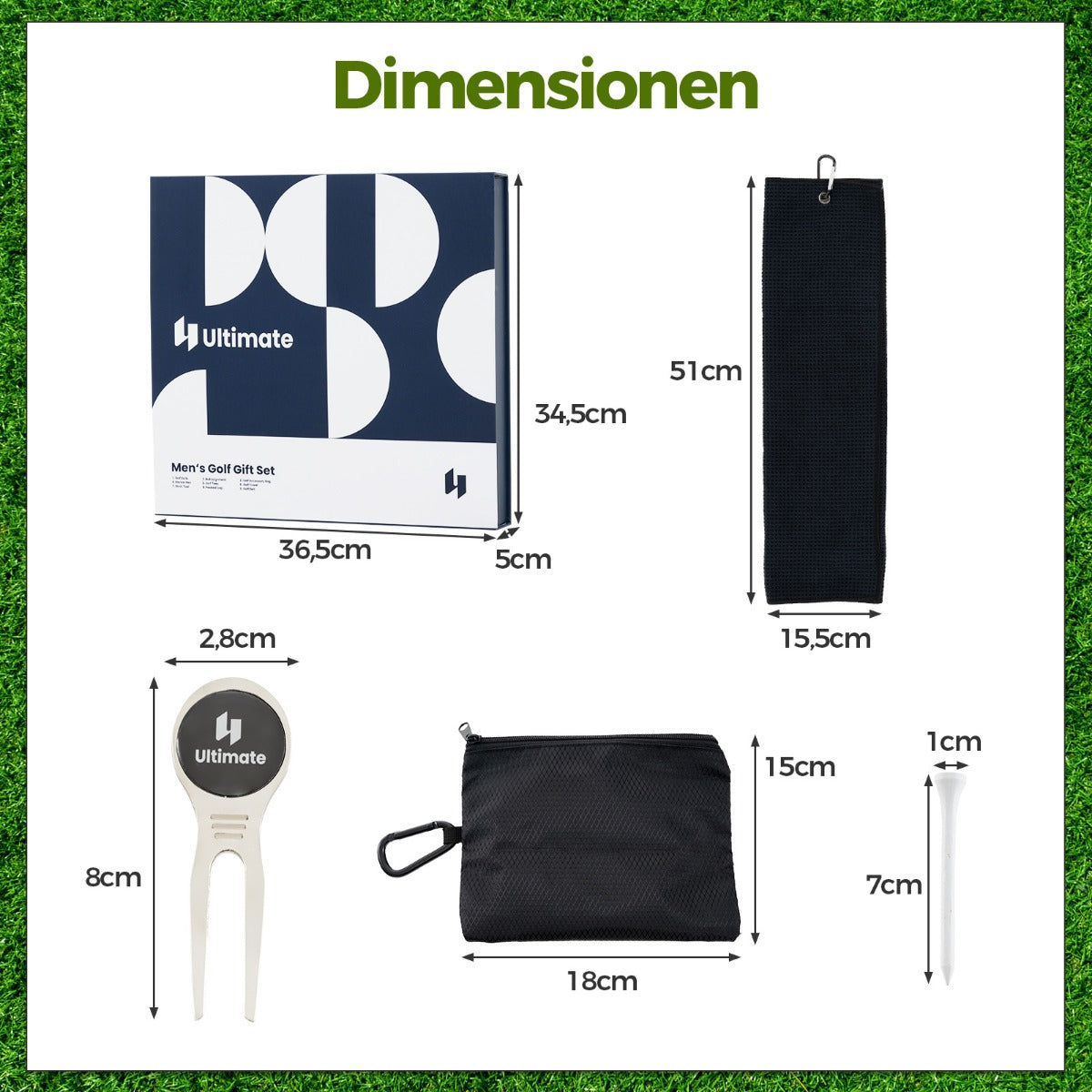 Komplett – golfpresentset för män Golftillbehörsset med golfbollar i presentförpackning – 3 – Blå