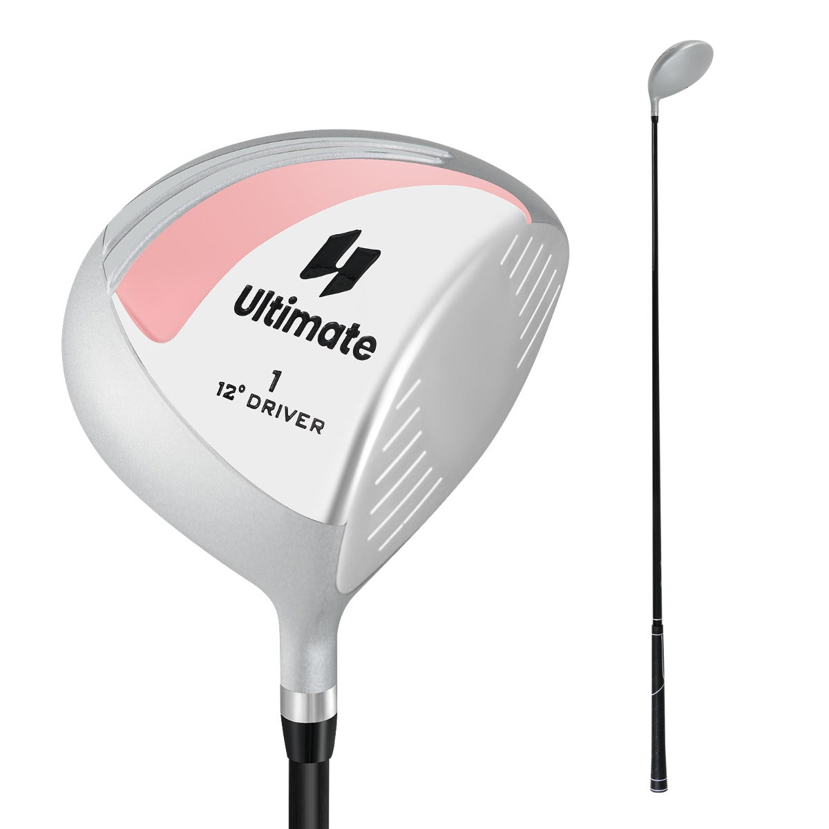Dam – Golf Driver 460CC i aluminium för högerhänta, med grafitskaft och klubbskydd – Rosa