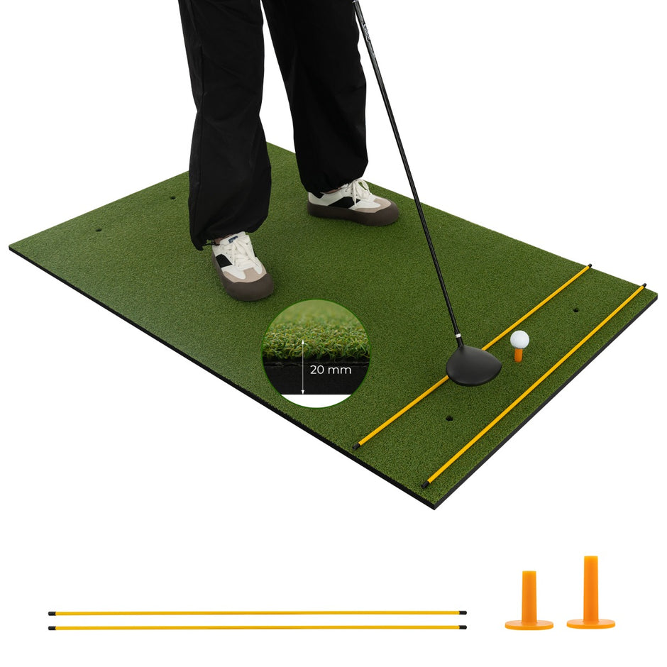Golf – tee matta gummi tees och inriktningsstänger positioner Tjocklek – 2 2 6 152 x 92 cm 20 mm – Grön