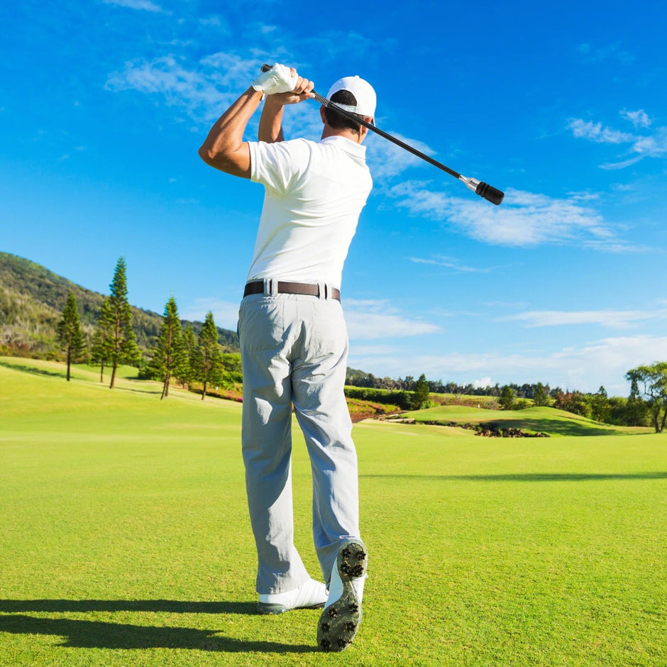 Golfsvingtränare – med halkfritt grepp träningshjälpmedel Uppvärmningsredskap – Svart