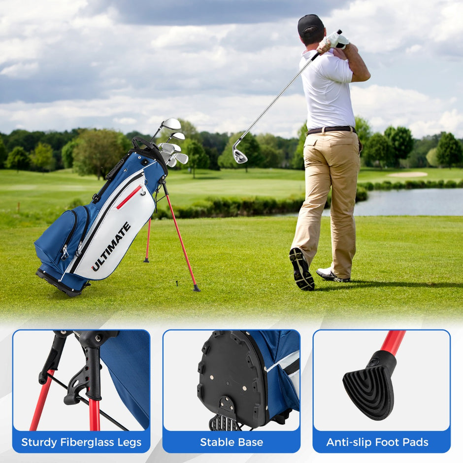 delat – komplett golfklubbset för män golfset perfekt golfklubbapresent – 9 – Blå och vit