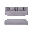 Soffa – med bekväma kuddar och minnesskum, benlös i Teddy fleece – 2 – Grå