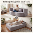 Soffa – med bekväma kuddar och minnesskum, benlös i Teddy fleece – 2 – Grå