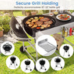 Grillvagn – med hjul, stor arbetsplatta, kryddhylla och papperskorg sidovagn grillbord – 4 – Svart