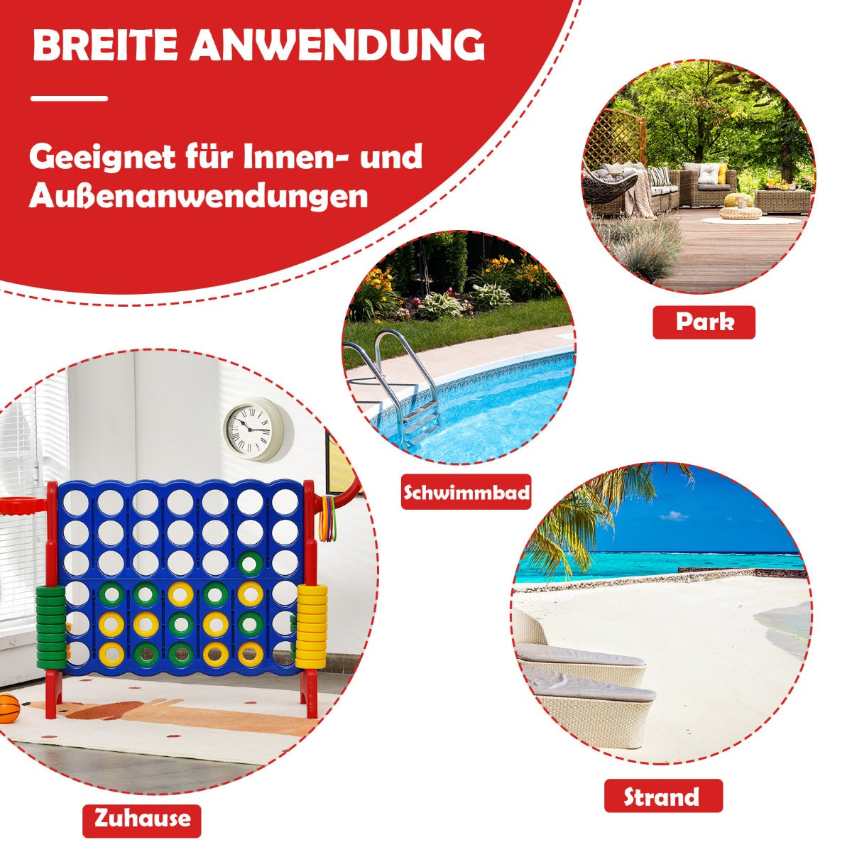 Stort – i rad Jumbo i set Blå + – 4 4 84 x 33 x 79 cm – Röd