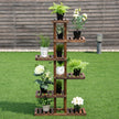 Växttrappa – Trädgård Blomsterhylla Blomstativ – 75 x 25 x 140 cm – Trä