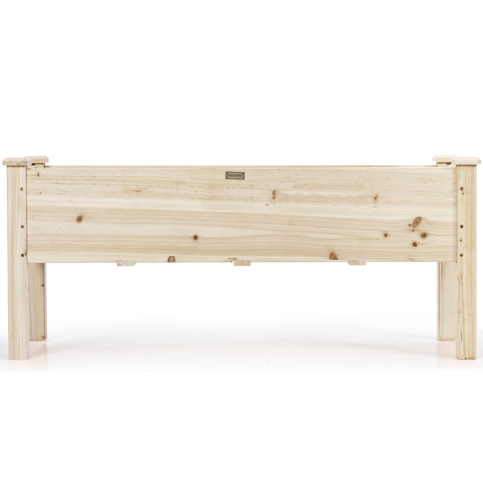 Upphöjd – plantering tråg säng gjord av gran trä plantera trädgård kit – 120 x 43,5 x 51 cm – Natur