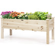 Upphöjd – plantering tråg säng gjord av gran trä plantera trädgård kit – 120 x 43,5 x 51 cm – Natur