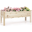 Upphöjd – plantering tråg säng gjord av gran trä plantera trädgård kit – 120 x 43,5 x 51 cm – Natur
