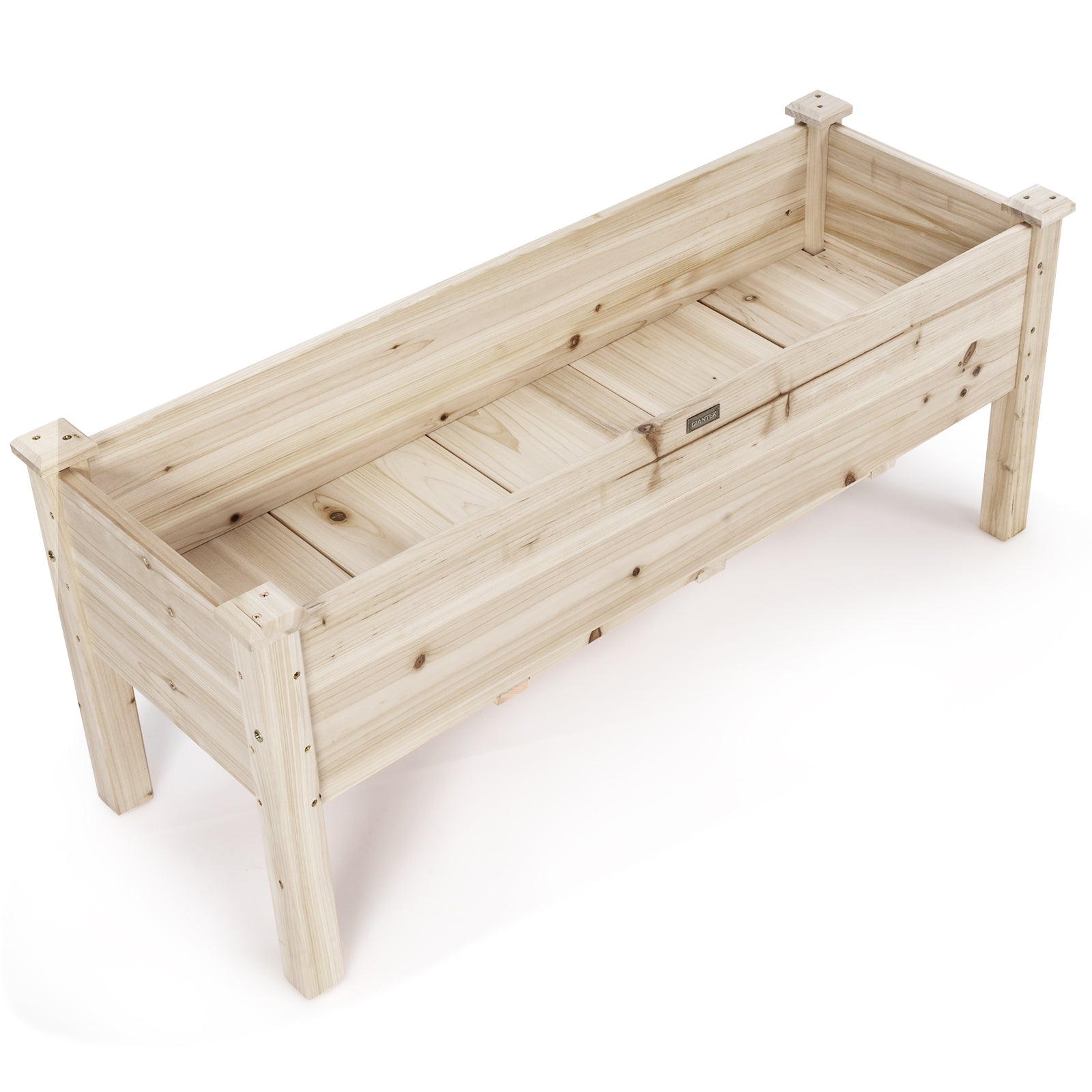 Upphöjd – plantering tråg säng gjord av gran trä plantera trädgård kit – 120 x 43,5 x 51 cm – Natur