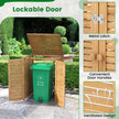soptunna – hus i trä med öppningslock och dubbla dörrar låsbar spärr – 120 L – Natur