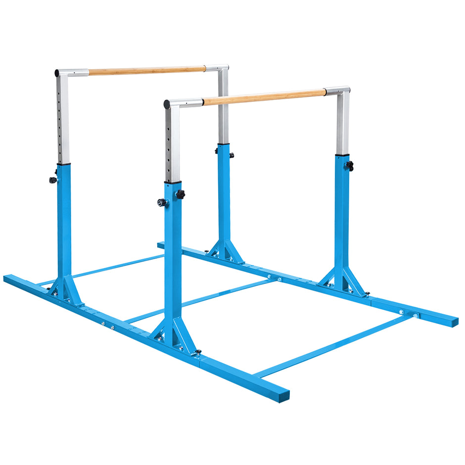 Gymnastikstänger – horisontell stång med justerbar bredd – 250 x 132 x 140 cm – Blå