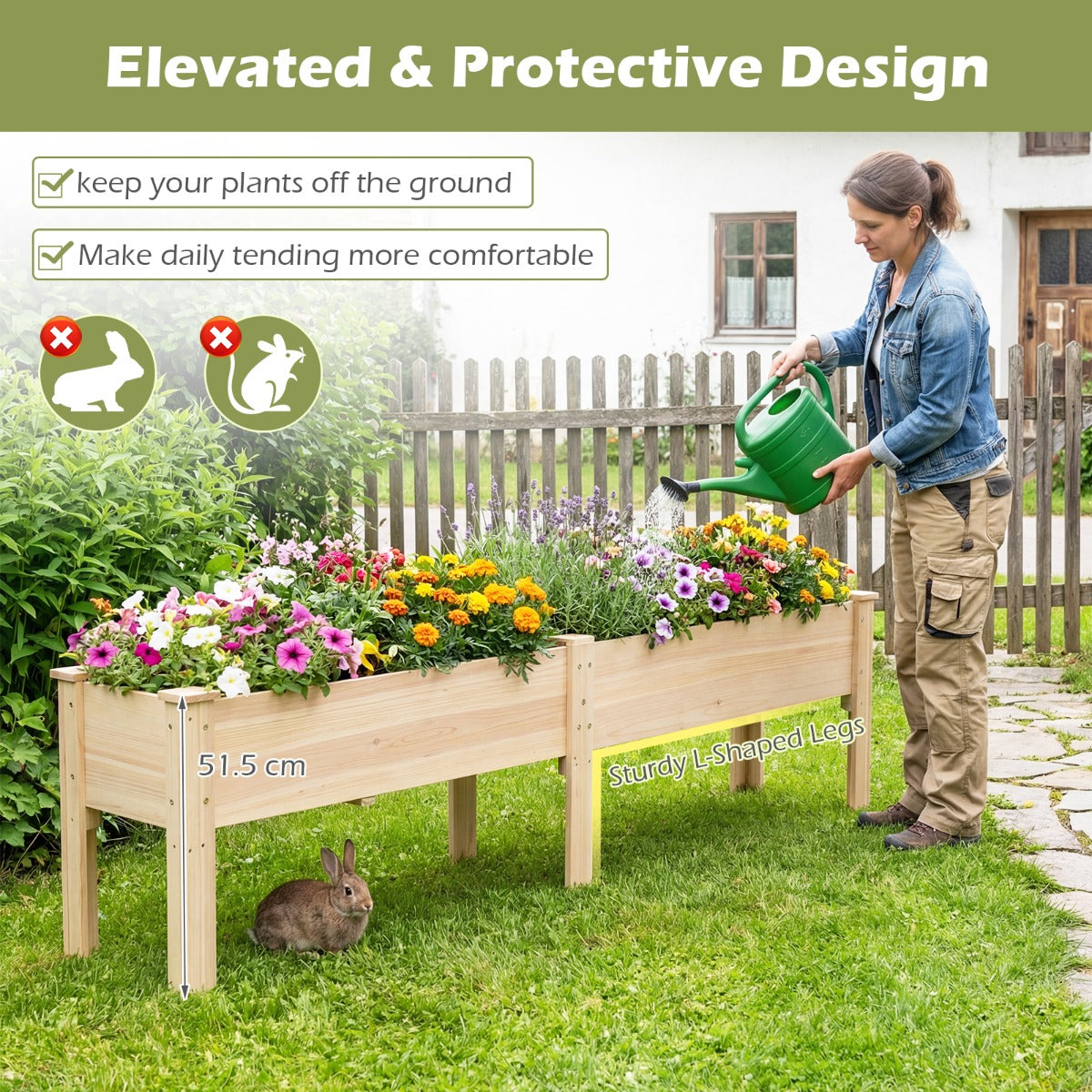 Trähögbädd – med dräneringshål, planteringsbädd odlingsområden, blomkruka, kryddbädd – 2 – Natur