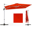 Uteplatsparaply – med korsbas och 360° rotation för trädgårds poolområden Bourgogne – 300 x 300 x 261 cm – Röd