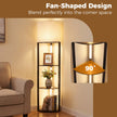 Hörn – golvlampa med Hyllor stegs displayhylla dimmbara LED lampor – 3 – Svart