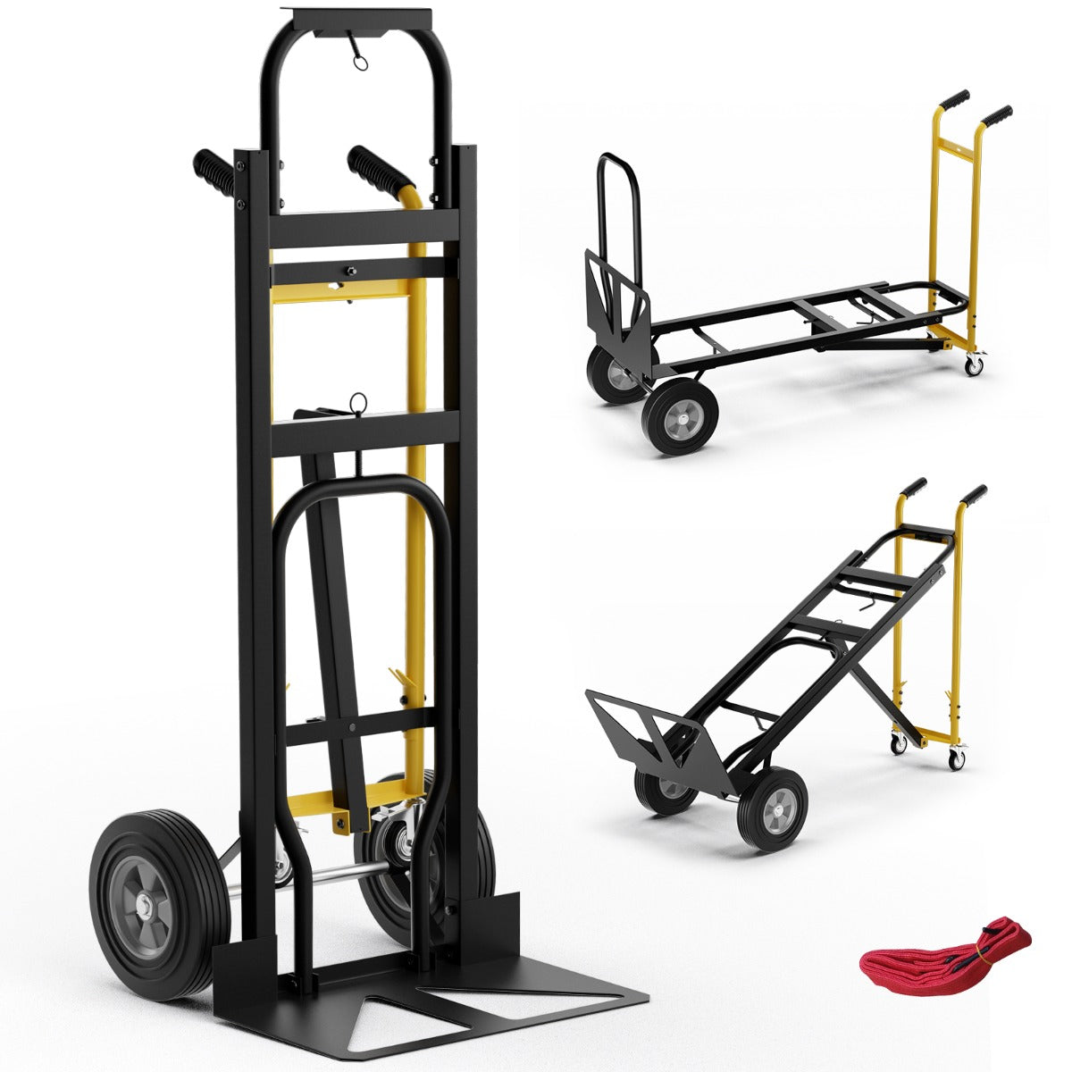 i – säckbil med gummidäck och handvagnstransportvagn bindande rep upp till lastkapacitet – 3 1 4 360 kg / 450 kg – Svart