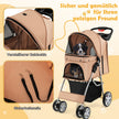 Hundvagn – Husdjursvagn upp till – 15 kg 81 x 45 x 101 cm – Beige