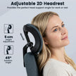 Ergonomisk – kontorsstol med linneduk och justerbart ryggstöd huvudstöd, skrivbordsstol, – . – Blå