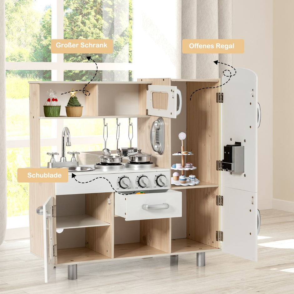 Barnkök – med Realistiskt Ljus och Ljud Kylskåp – 72,5 x 29 x 81,5 cm – Vit