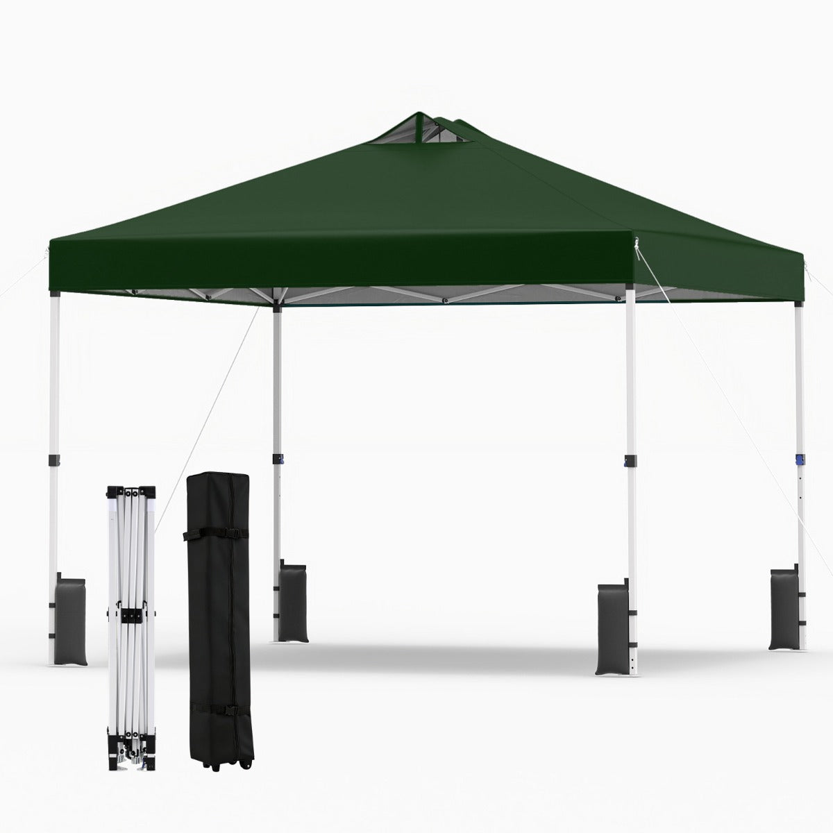 Pop – up paviljong med sandsäckar och markpinnar rep Fällbar – 4 3 x 3 m – Grön