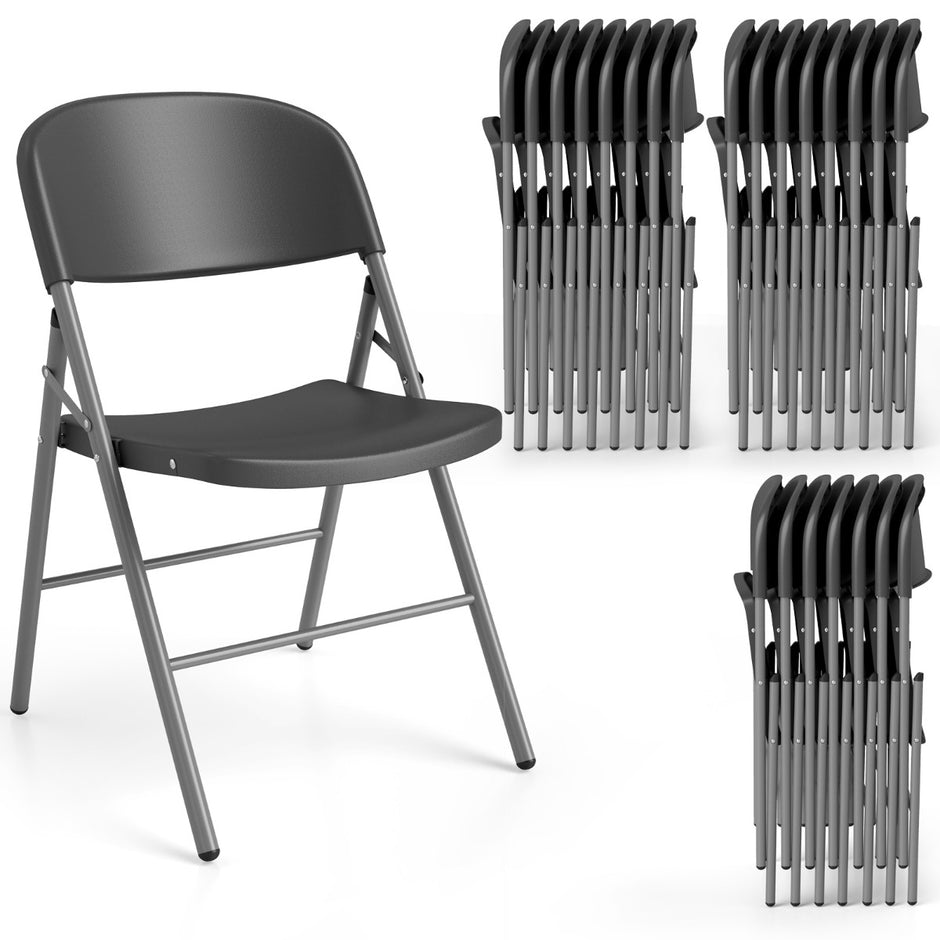 pack – Hoppstolar i metall och konstläder med bärförmåga Gäststolar – 6 150 kg – Grå