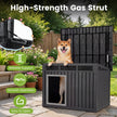 Hundkoja – för inom och utomhusbruk, väderbeständigt hundhus med uppfällbart lutande tak – Svart