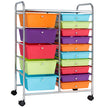 Vagn – med stapelbara lådor Rullbehållare /Gul Färgrik – 15 62,5 x 37 x 87 cm – Färgglad